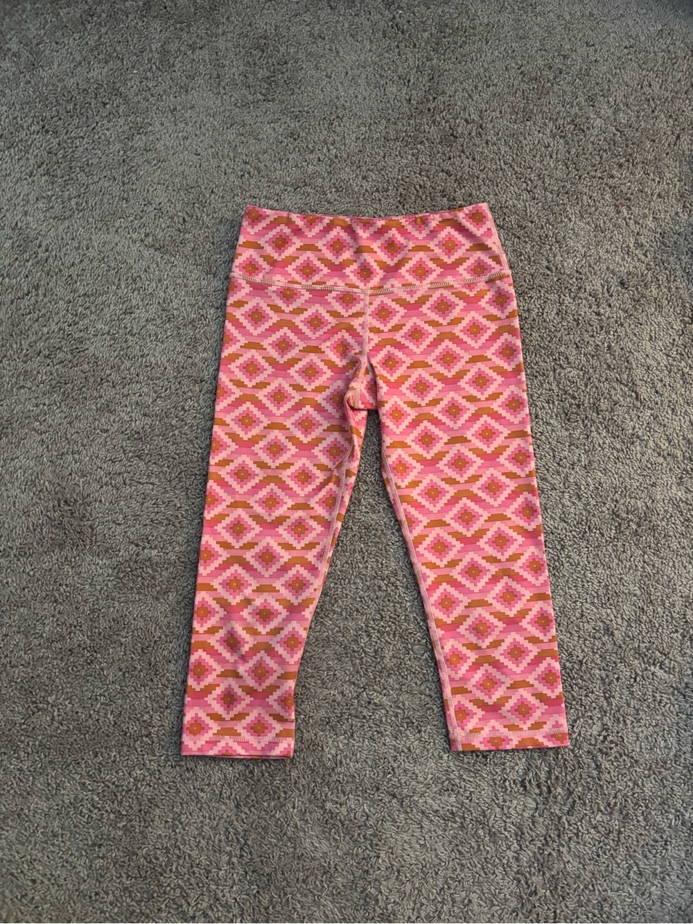 Pink Geometric Print  Leggings